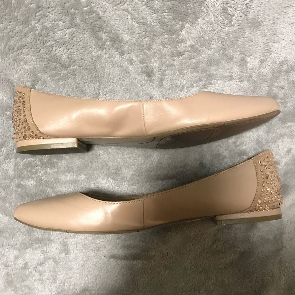 Nine West “Smile At Me” Leather Beige Nude Flat
